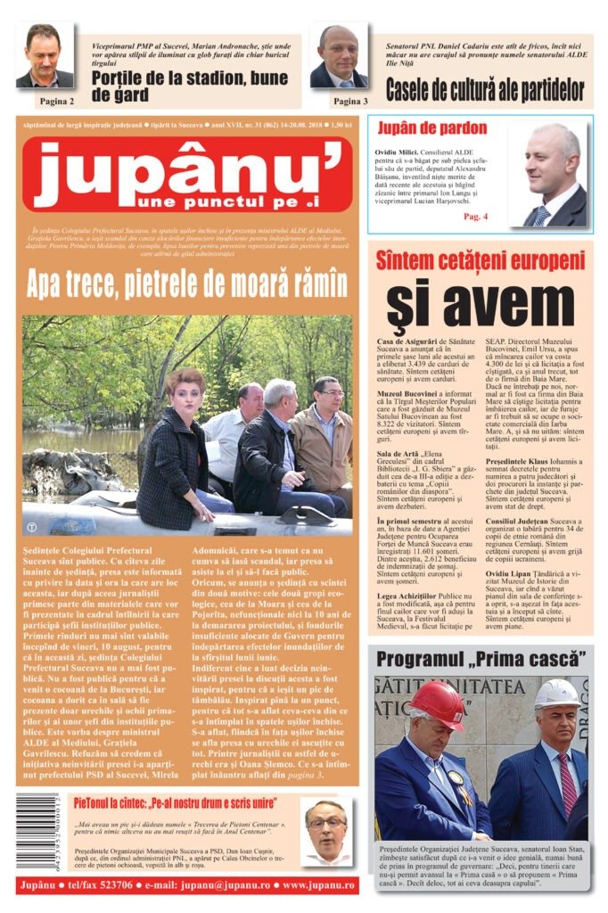 Jupânu” - anul XVII nr. 31 (862) 14-20.08.2018