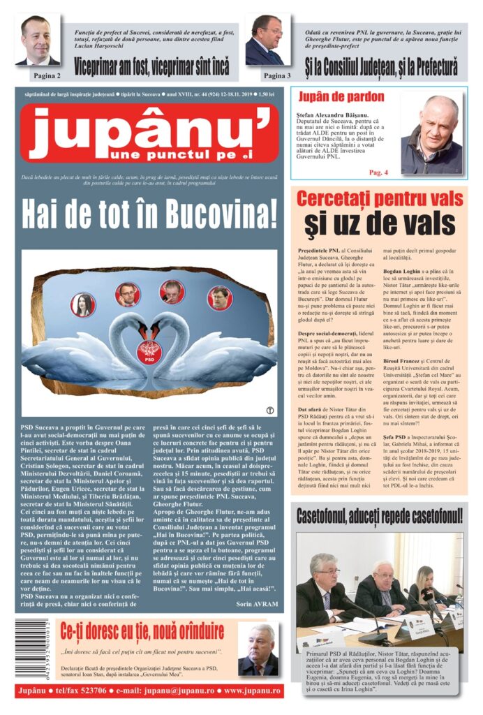 Jupanu - anul XVIII, nr. 44 (924) 12-18.11.2019