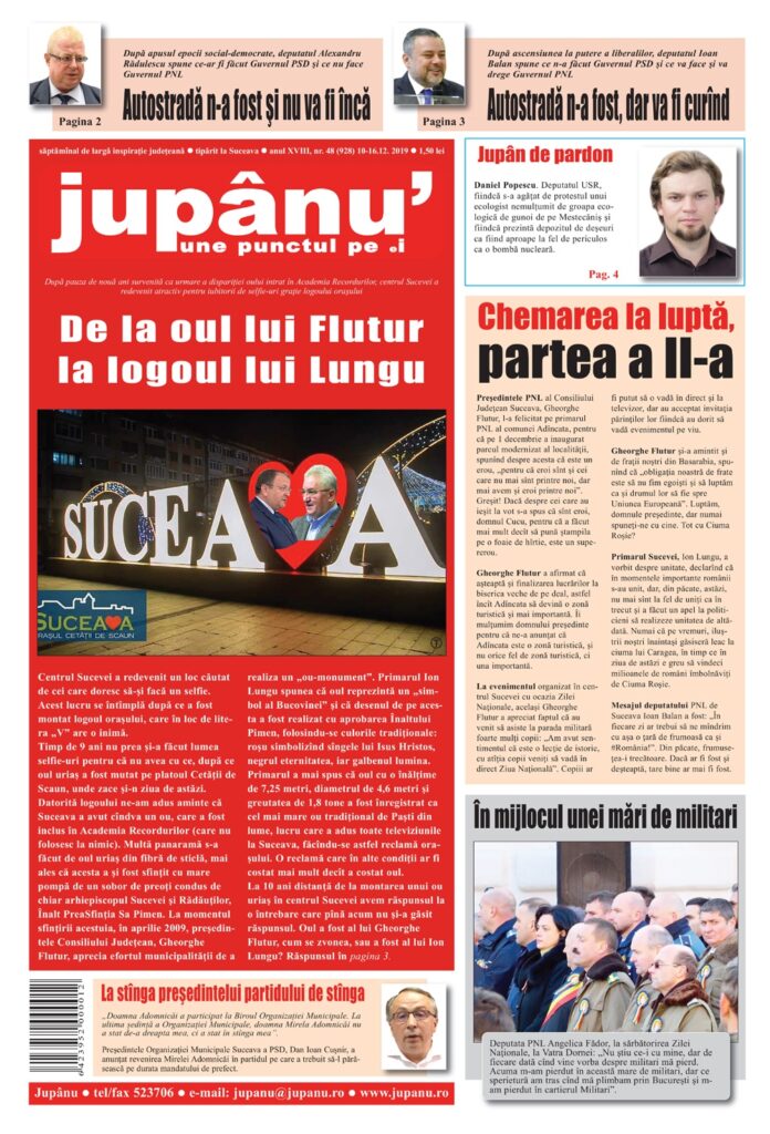 Jupanu - anul XVIII, nr. 48 (928) 10-16.12.2019
