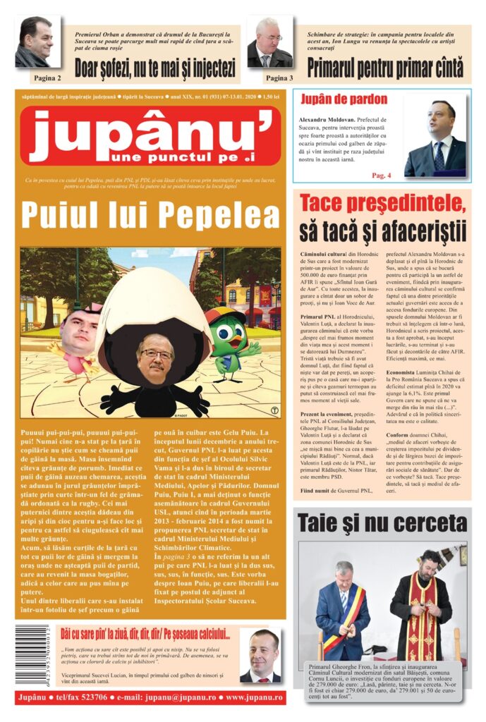 Jupanu - anul XIX, nr. 01 (931) 07-13.01.2020